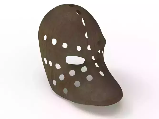 Low-poly duck style goalie hockey mask
