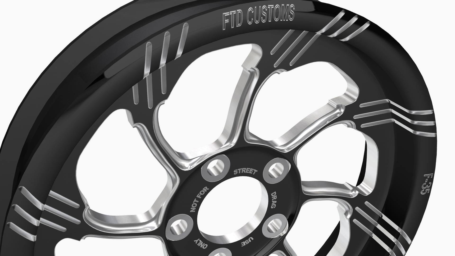 FTD Customs F35 BC drag racing wheel Low-poly 3D model_4