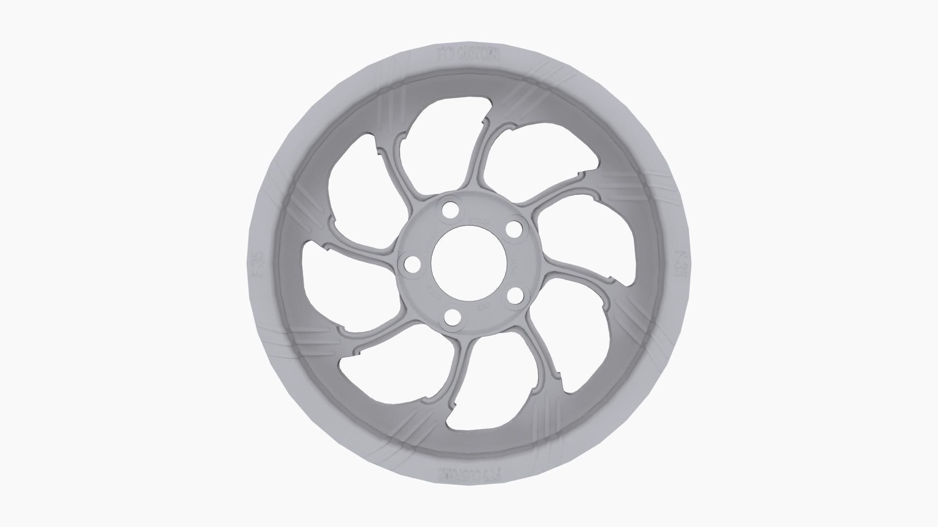 FTD Customs F35 BC drag racing wheel Low-poly 3D model_7