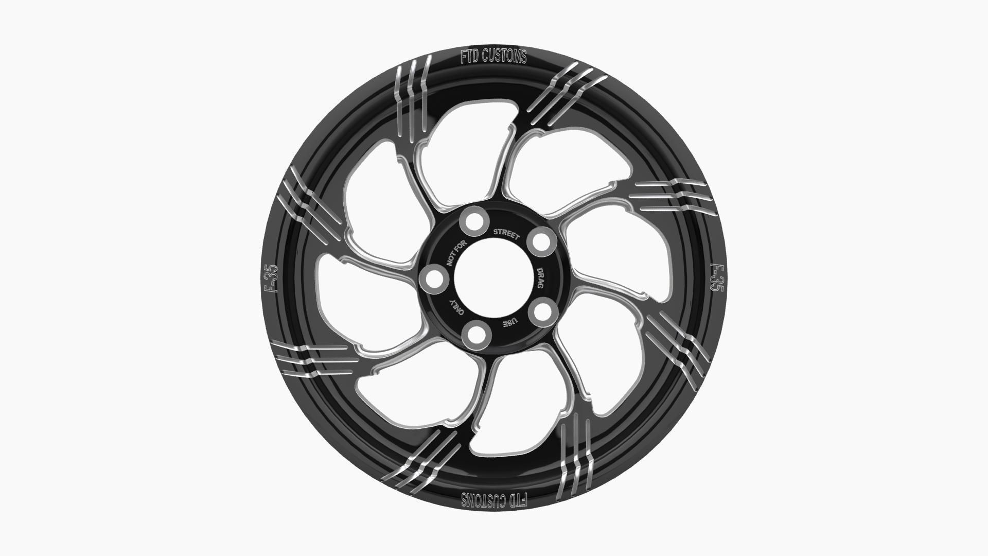 FTD Customs F35 BC drag racing wheel Low-poly 3D model_1