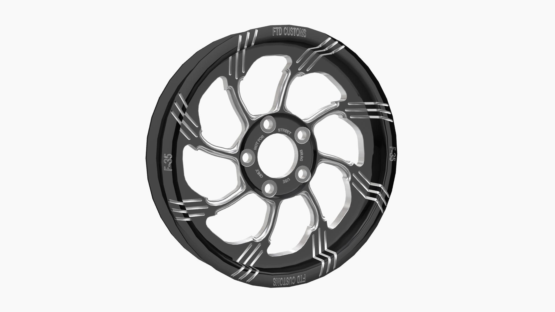 FTD Customs F35 BC drag racing wheel Low-poly 3D model_5