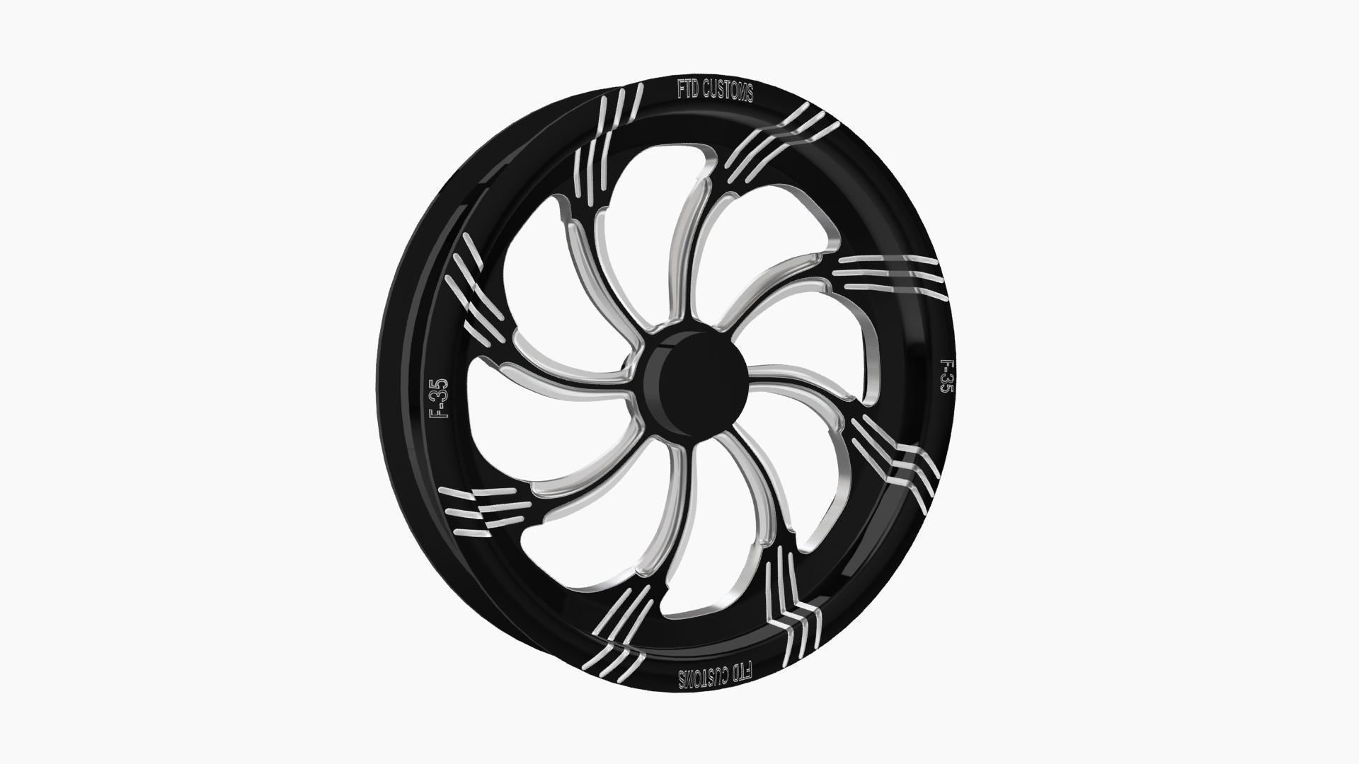 FTD Customs F35 Slasher BC dragster front wheel Low-poly 3D model_3