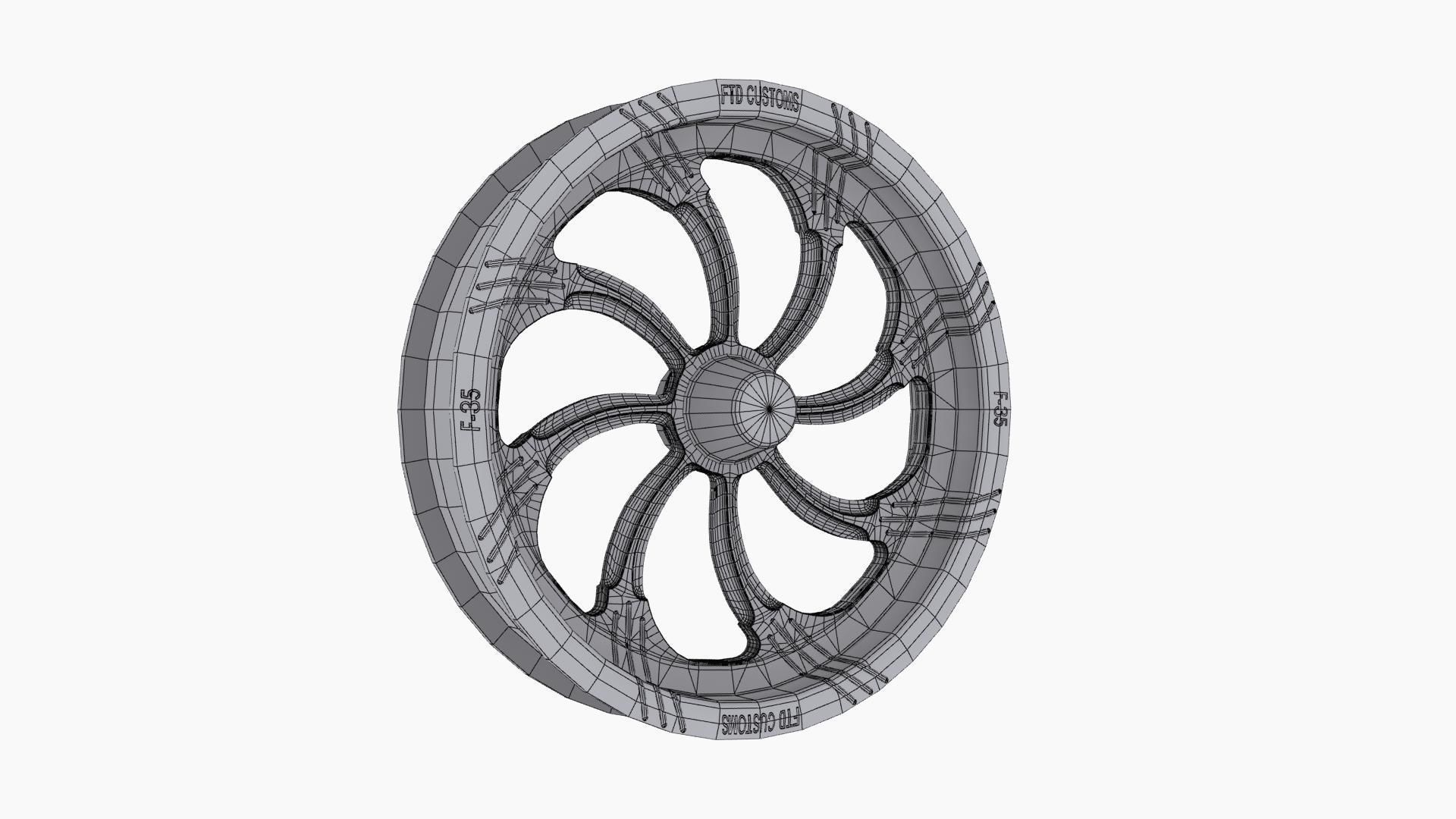 FTD Customs F35 Slasher BC dragster front wheel Low-poly 3D model_9