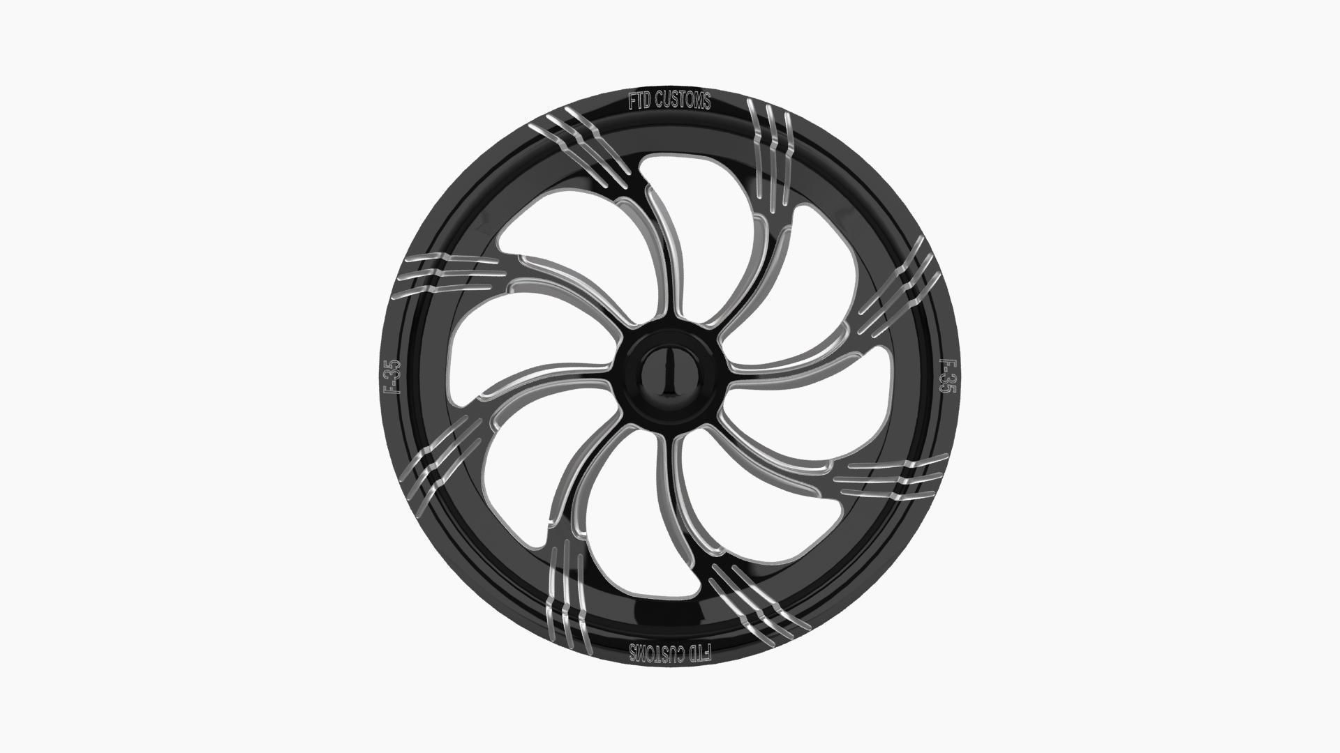 FTD Customs F35 Slasher BC dragster front wheel Low-poly 3D model_1