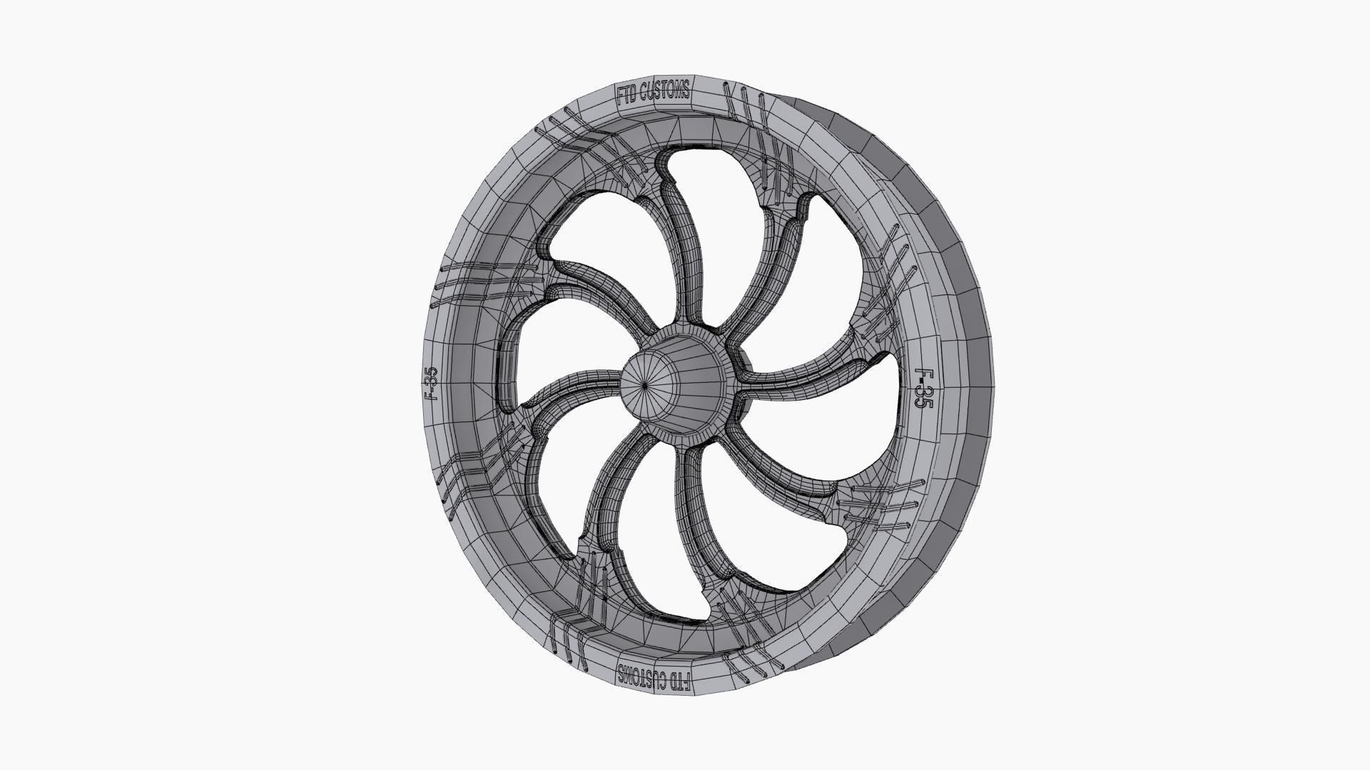 FTD Customs F35 Slasher BC dragster front wheel Low-poly 3D model_11
