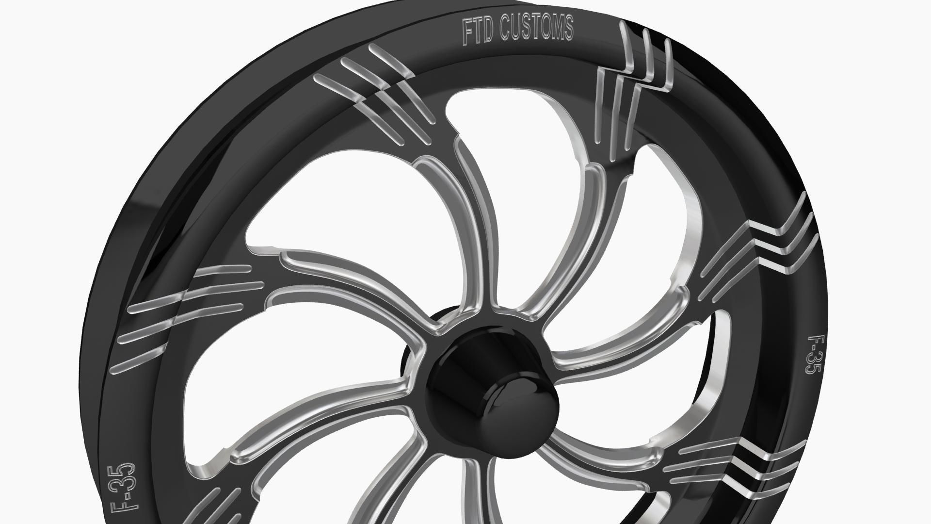 FTD Customs F35 Slasher BC dragster front wheel Low-poly 3D model_4
