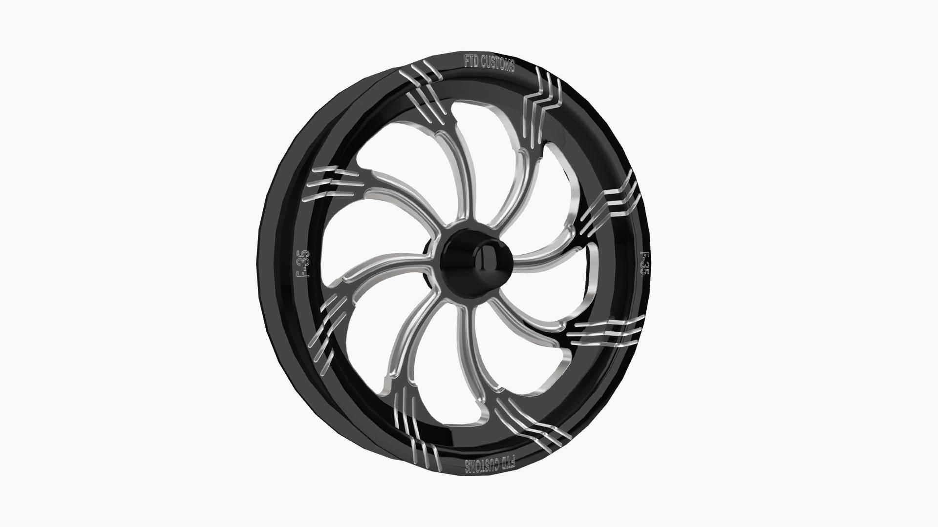 FTD Customs F35 Slasher BC dragster front wheel Low-poly 3D model_5