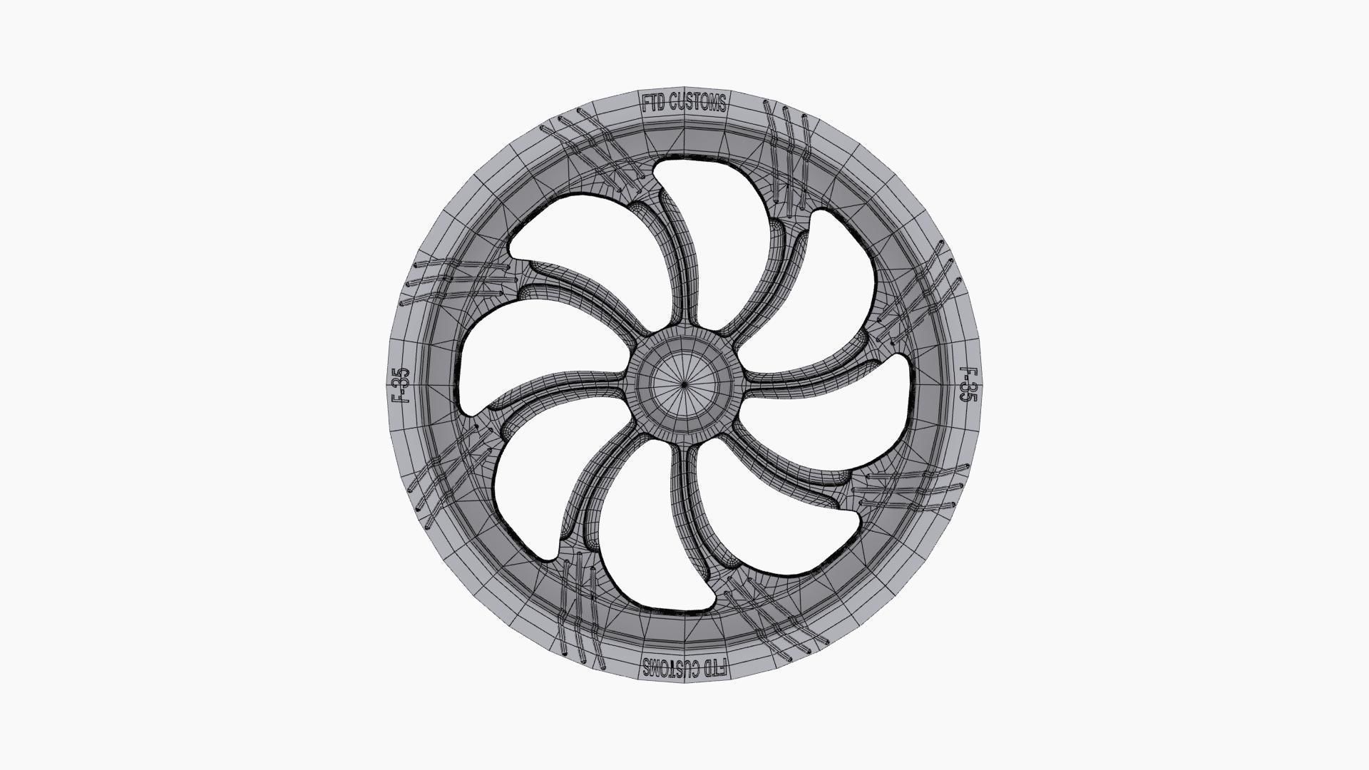 FTD Customs F35 Slasher BC dragster front wheel Low-poly 3D model_10