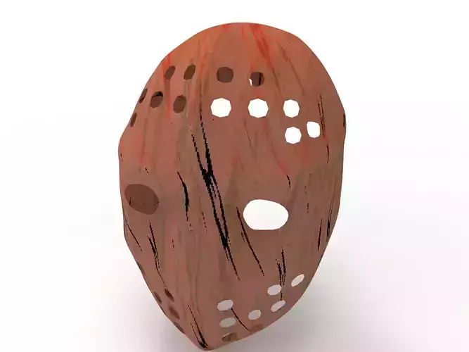 Low-poly round style hockey goalie mask