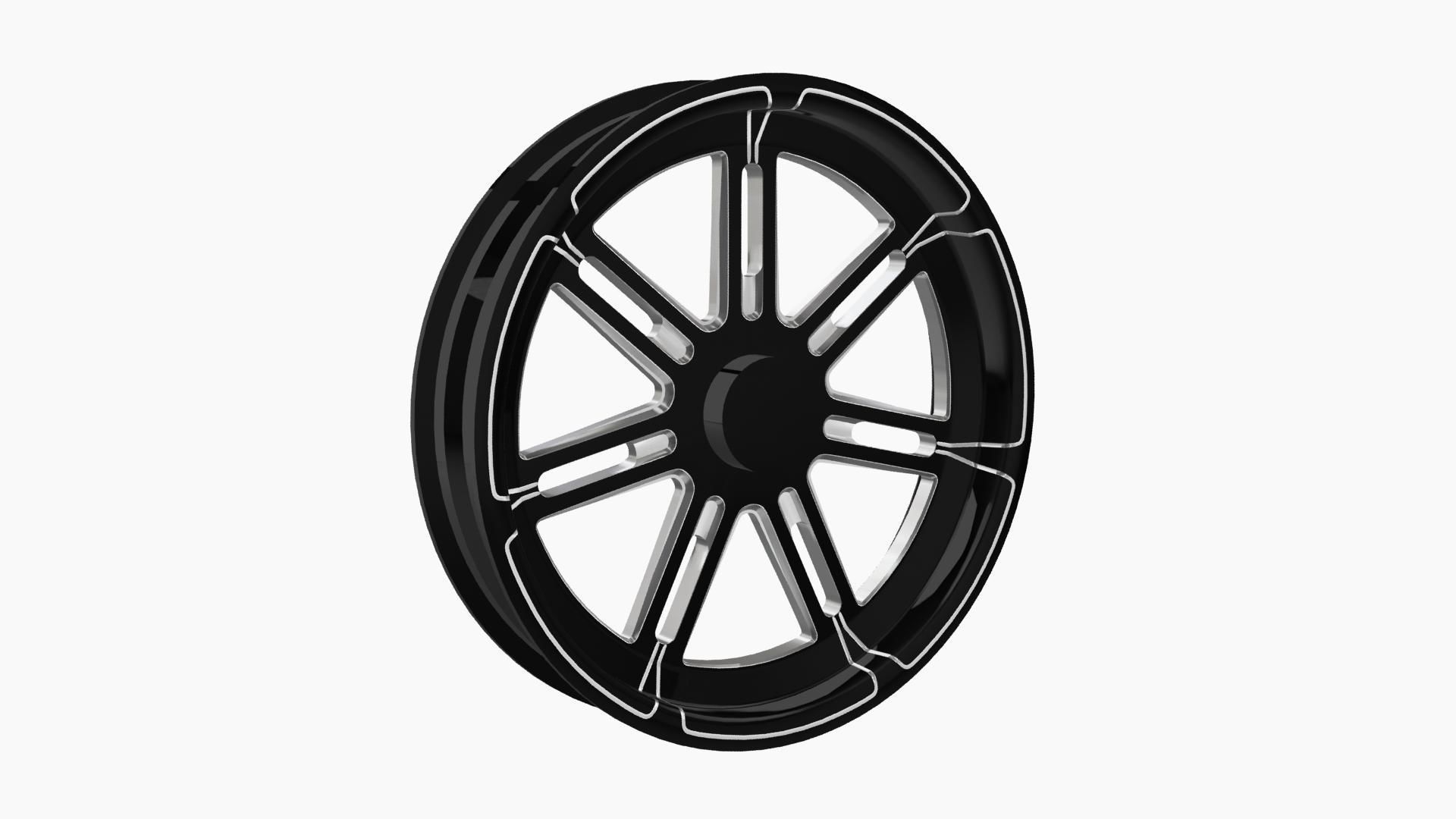 FTD Customs Valor dragster front wheel Low-poly 3D model_3