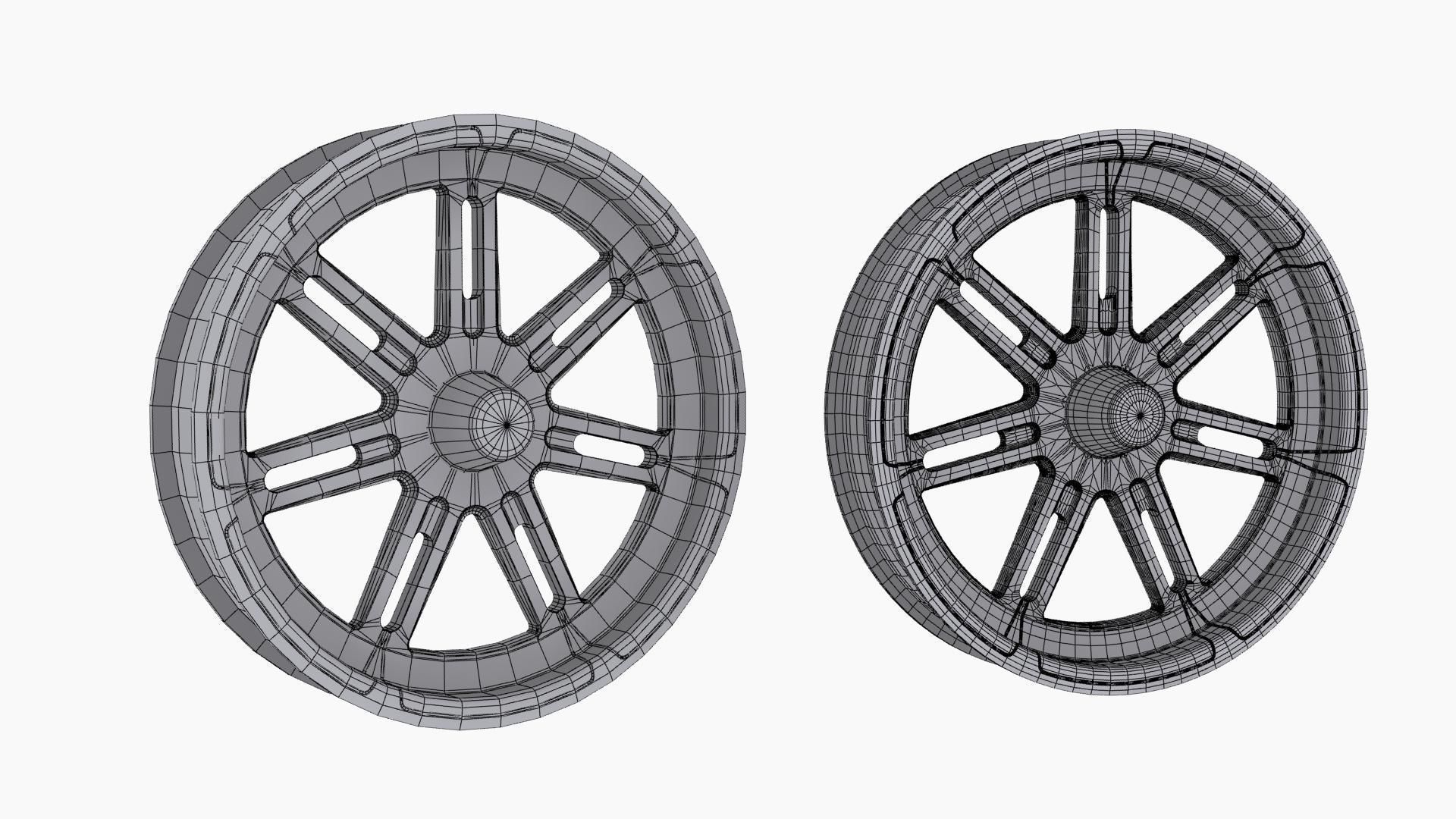 FTD Customs Valor dragster front wheel Low-poly 3D model_12