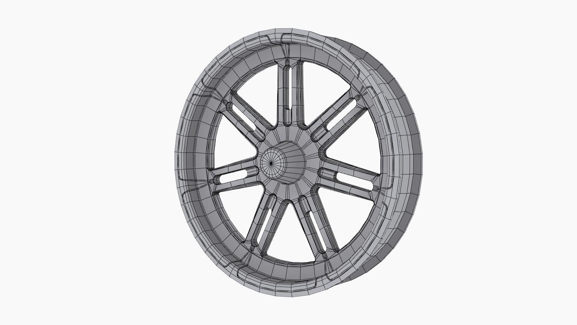FTD Customs Valor dragster front wheel Low-poly 3D model_11