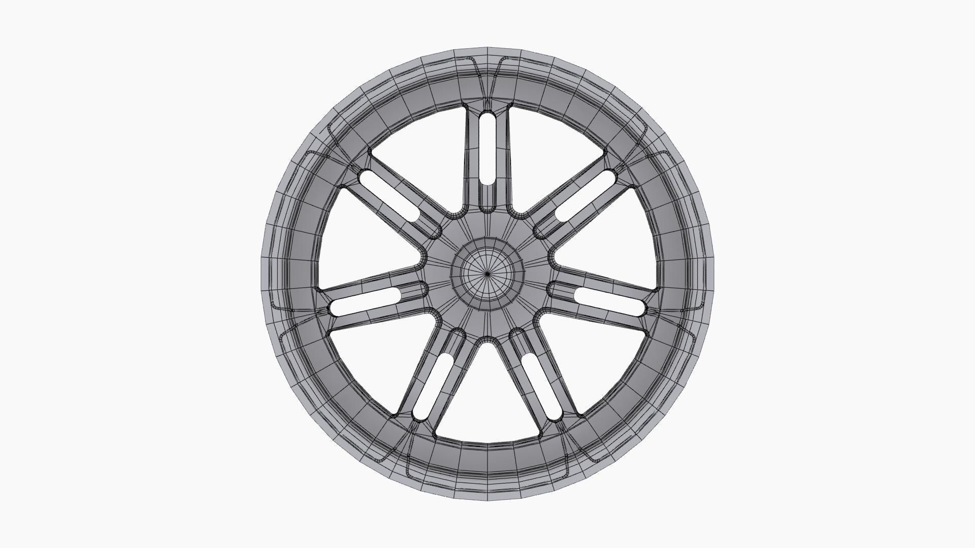 FTD Customs Valor dragster front wheel Low-poly 3D model_10