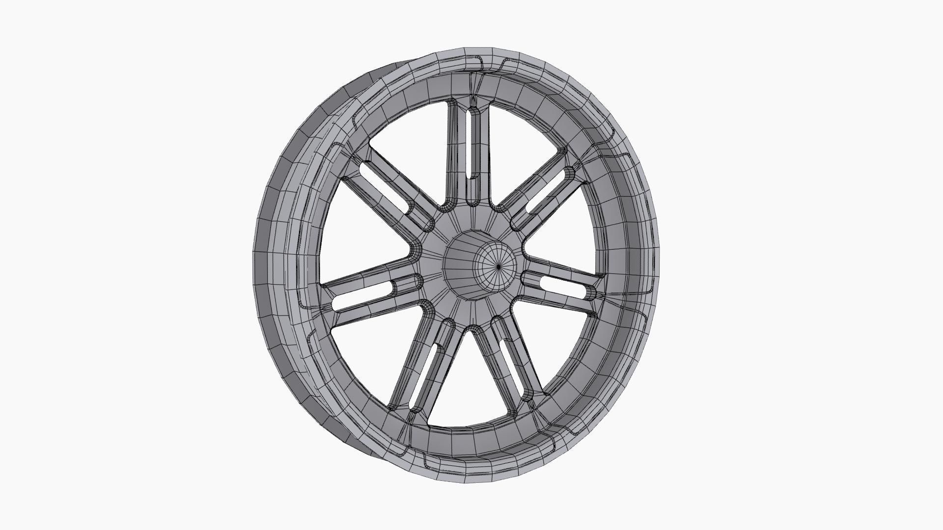 FTD Customs Valor dragster front wheel Low-poly 3D model_9
