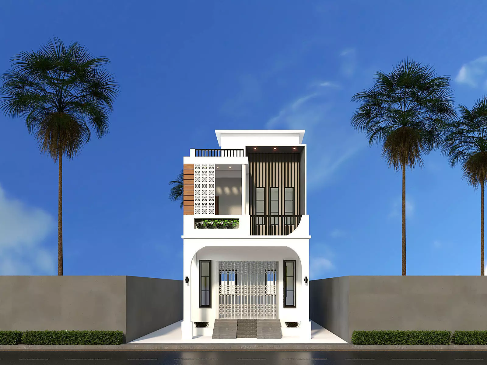 Two Storeyed Residential Buiding 3D print model_0