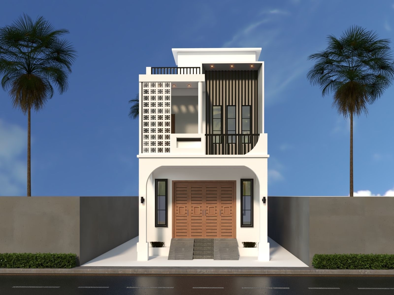 Two Storeyed Residential Buiding 3D print model_1