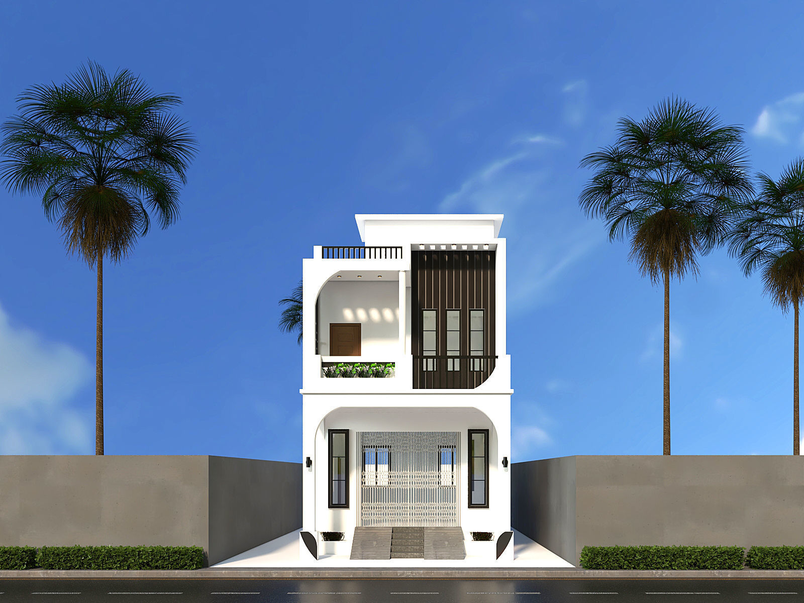 Two Storeyed Residential Buiding 3D print model_3