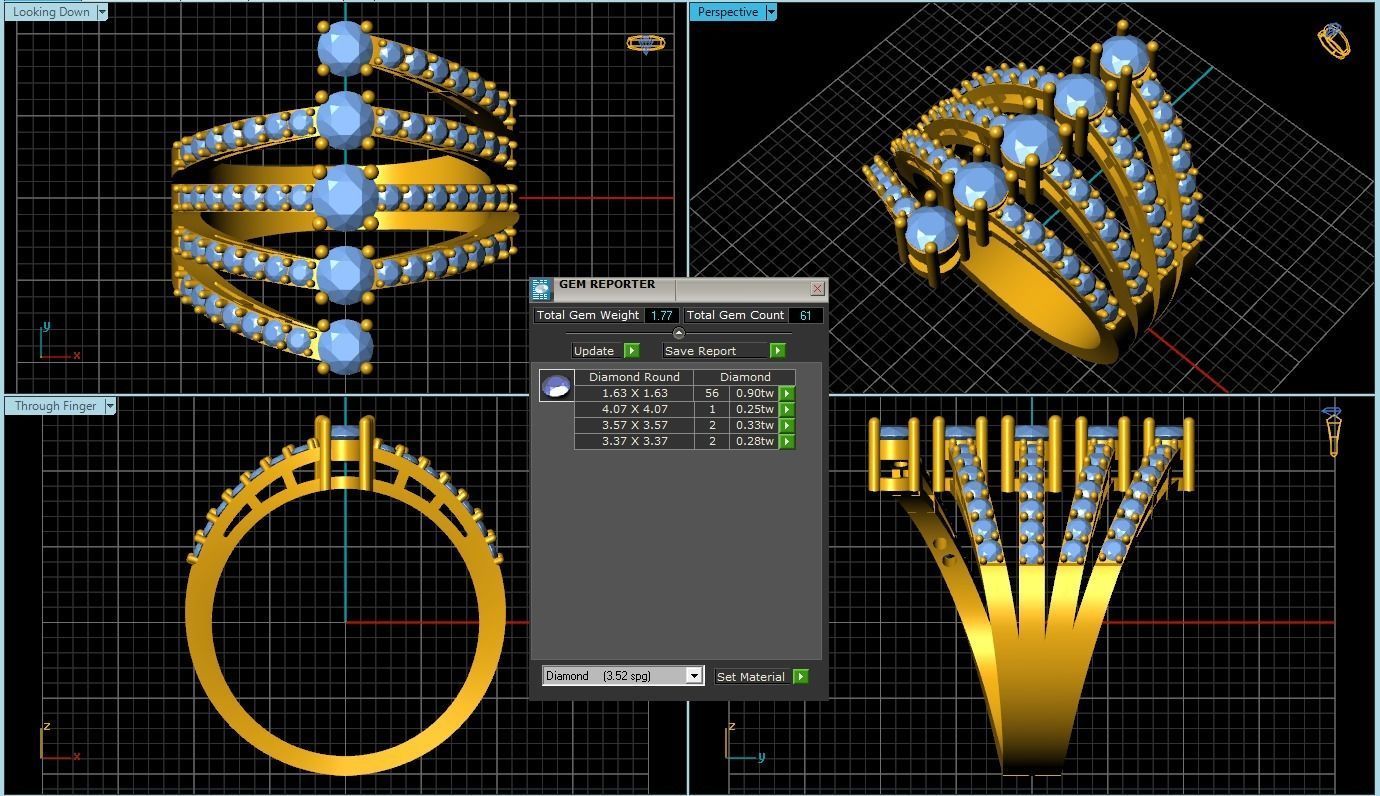 Diamond ring 3D print model_1