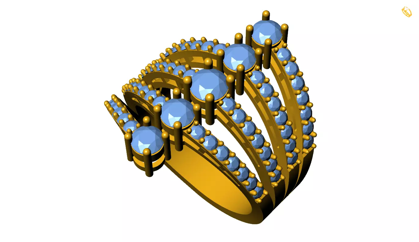 Diamond ring 3D print model_0