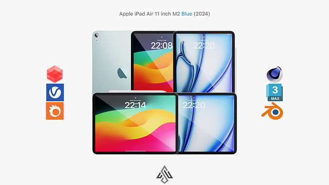 Apple iPad Air 11 inch Blue M2 2024 3D model