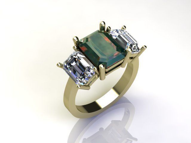 3 Diamond Ring 3D print model_1