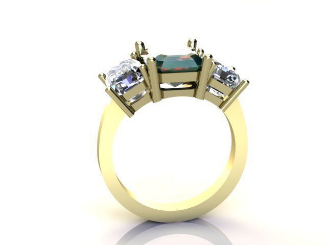 3 Diamond Ring 3D print model_2