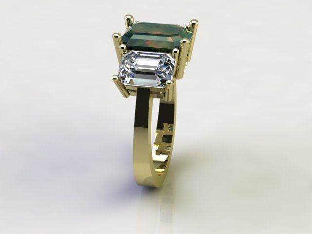 3 Diamond Ring 3D print model_4