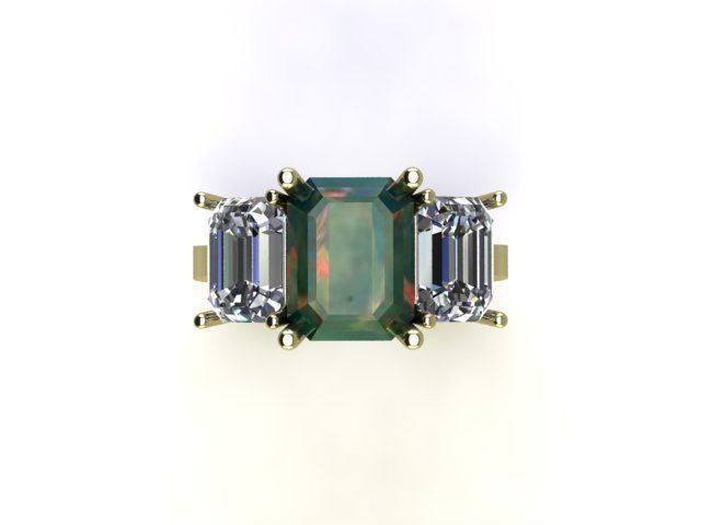 3 Diamond Ring 3D print model_3