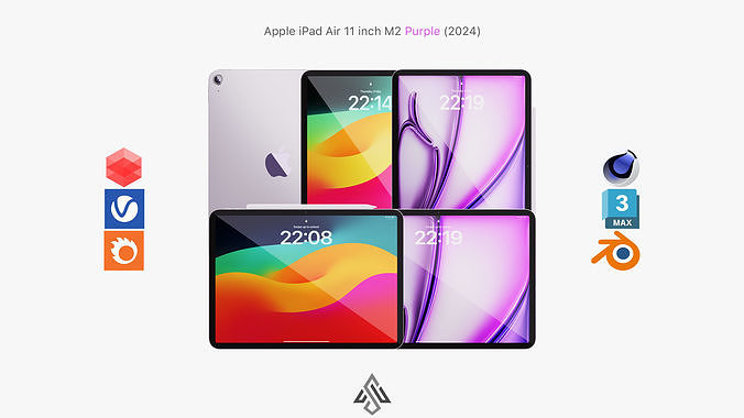 Apple iPad Air 11 inch Purple M2 2024 3D model