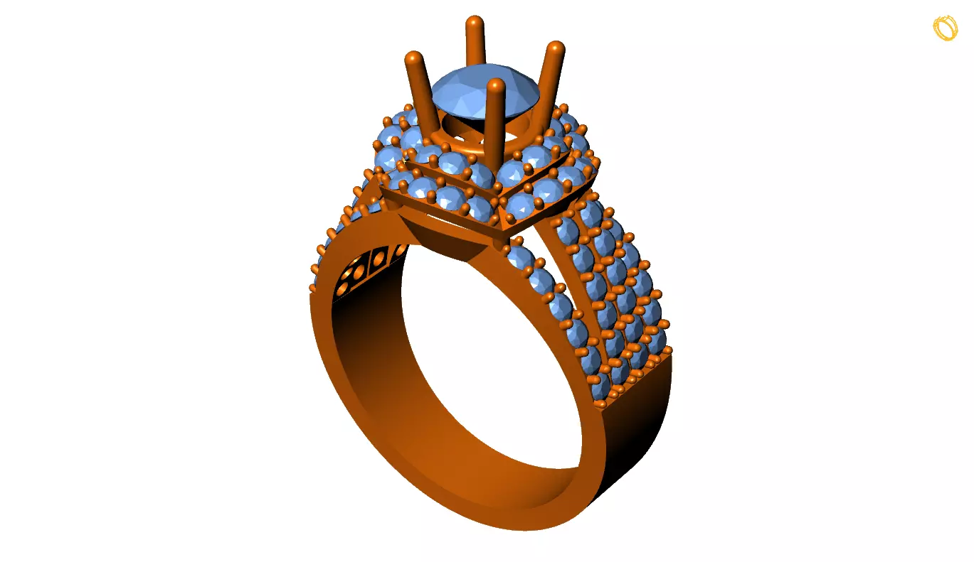 Diamond ring 3D print model_0