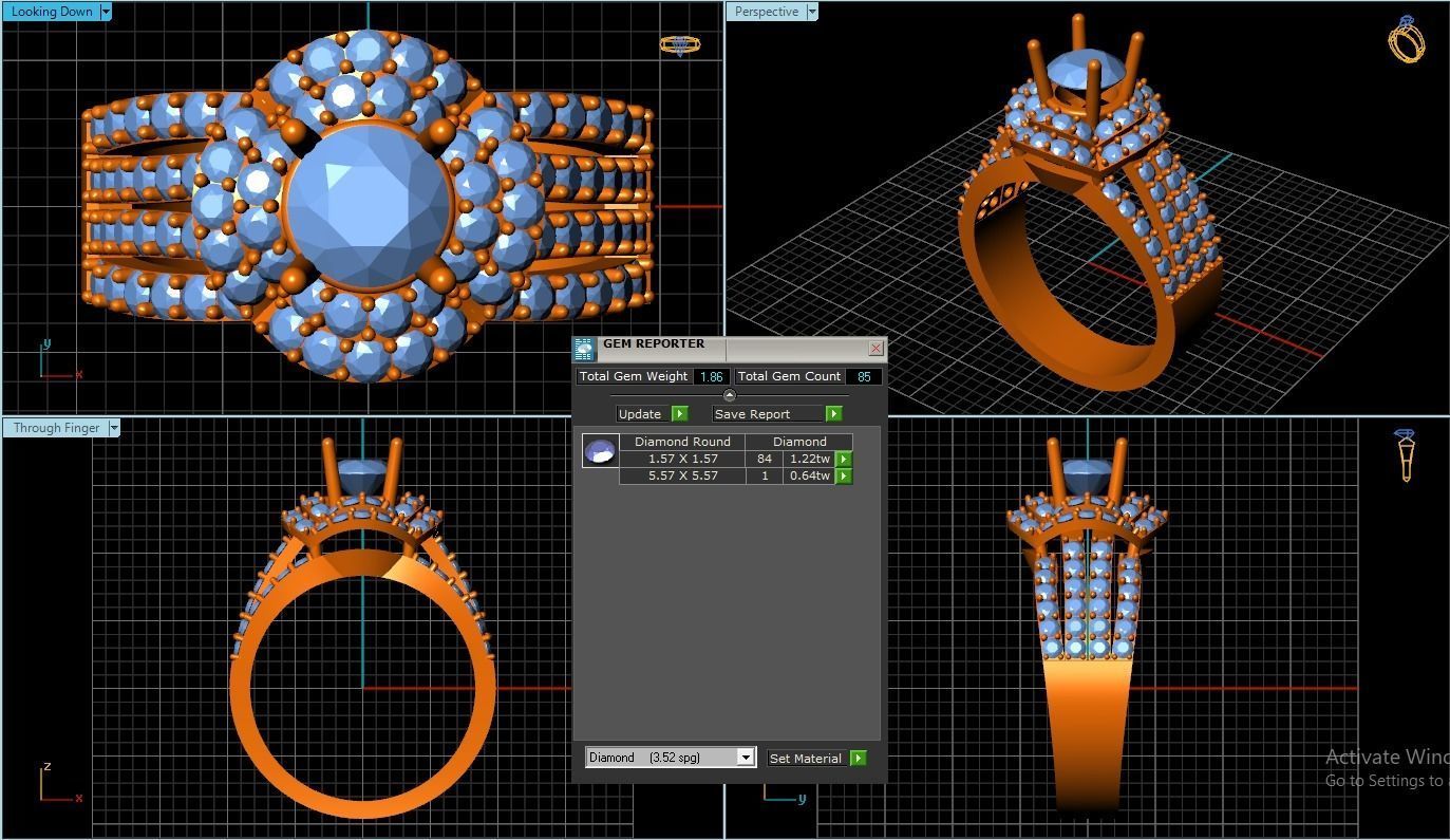 Diamond ring 3D print model_1