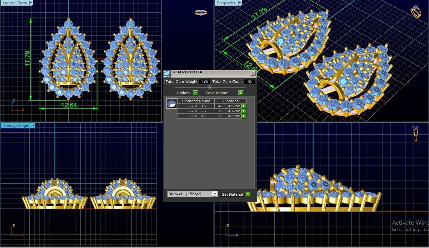 Earring 3D print model_2