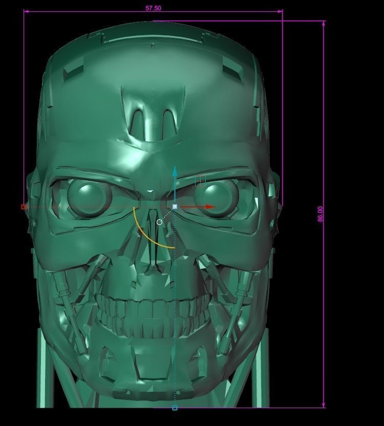 Terminator T-800 Skull Bust 3D print model_5