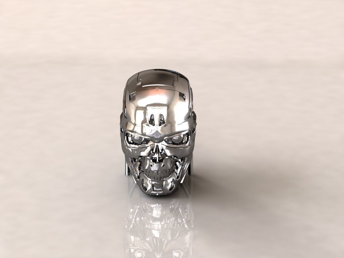 Terminator T-800 Skull Bust 3D print model_4