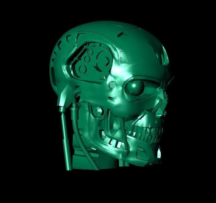 Terminator T-800 Skull Bust 3D print model_10