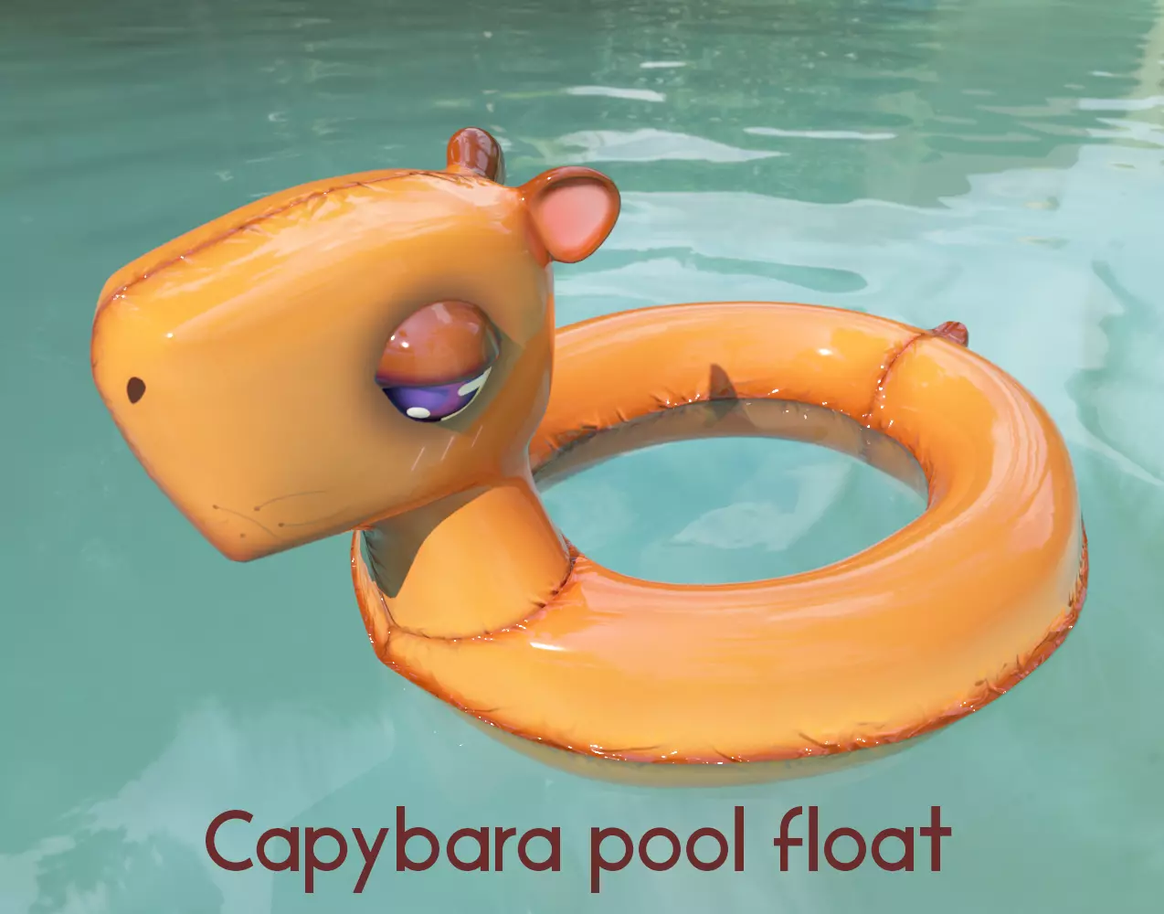 Capybara Float pool Low-poly 3D model