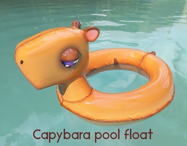 Capybara Float pool Low-poly 3D model