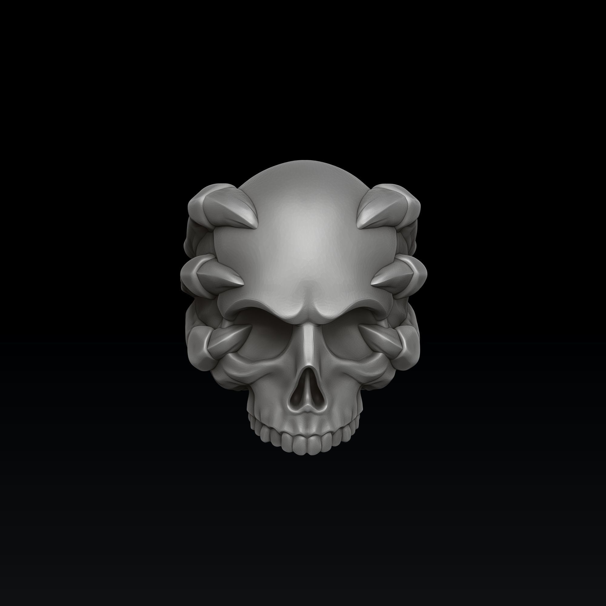 Skull Clutches Pendant Ring Set 3D print model_2