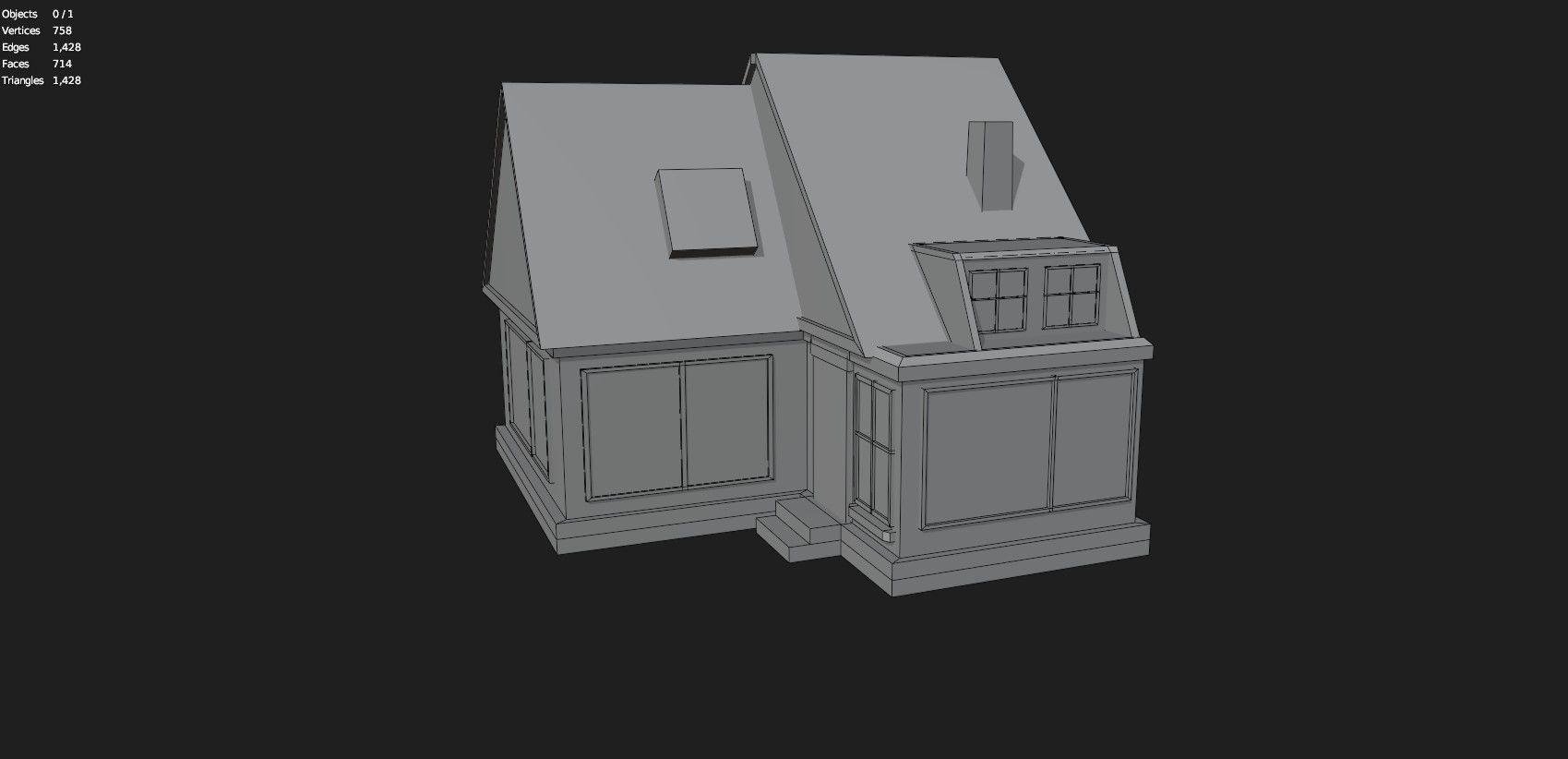 Low Poly Stylized Building -3 - Mobile Game Ready Asset Low-poly 3D model_18