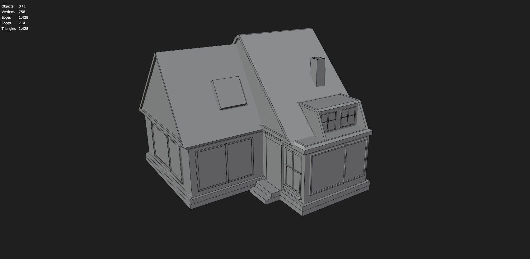 Low Poly Stylized Building -3 - Mobile Game Ready Asset Low-poly 3D model_14