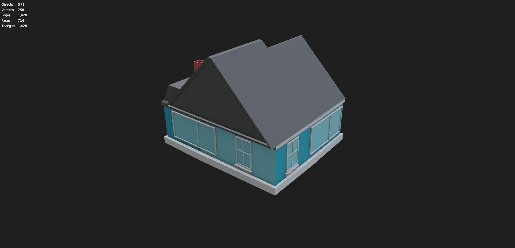 Low Poly Stylized Building -3 - Mobile Game Ready Asset Low-poly 3D model_6