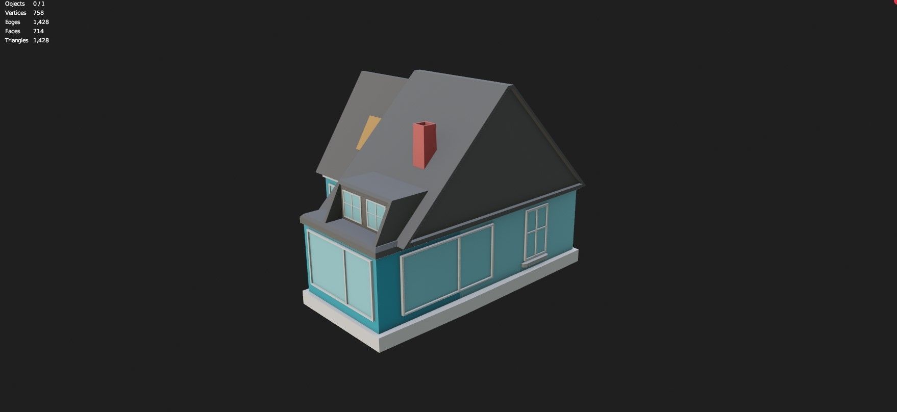 Low Poly Stylized Building -3 - Mobile Game Ready Asset Low-poly 3D model_5