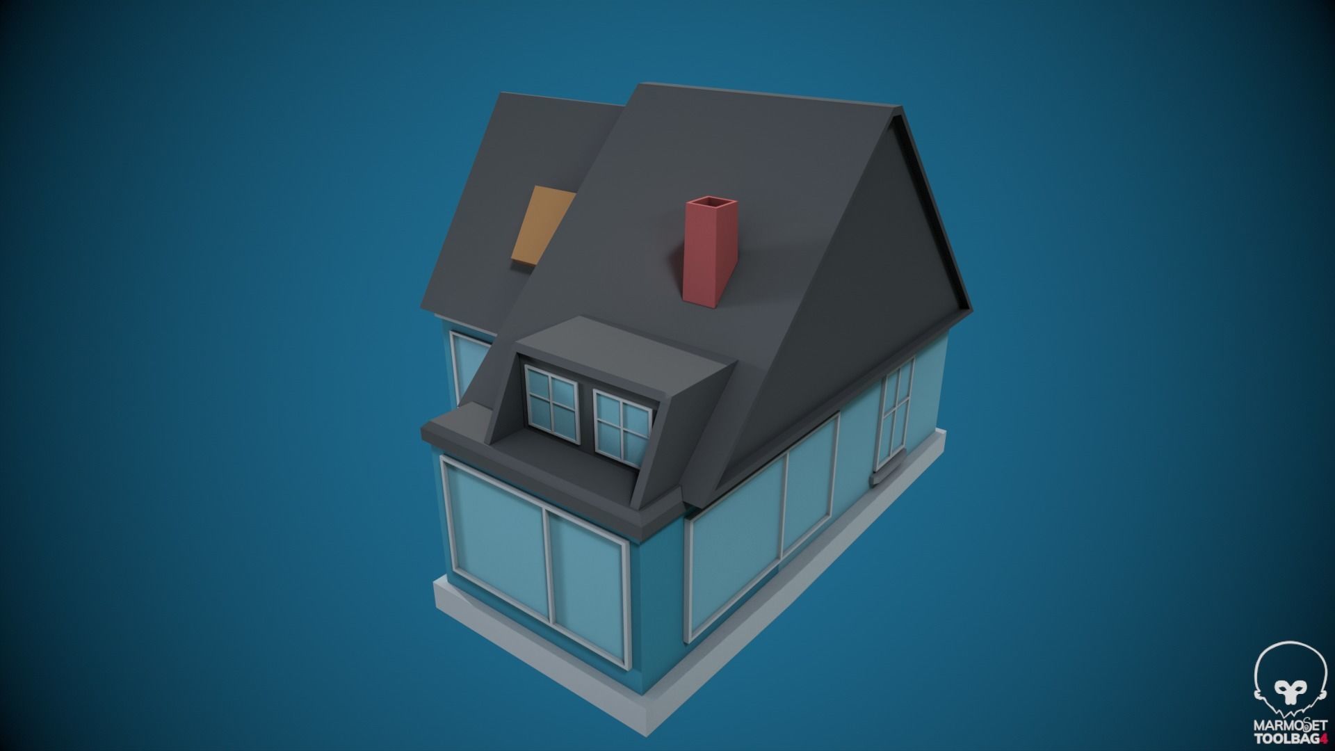 Low Poly Stylized Building -3 - Mobile Game Ready Asset Low-poly 3D model_2