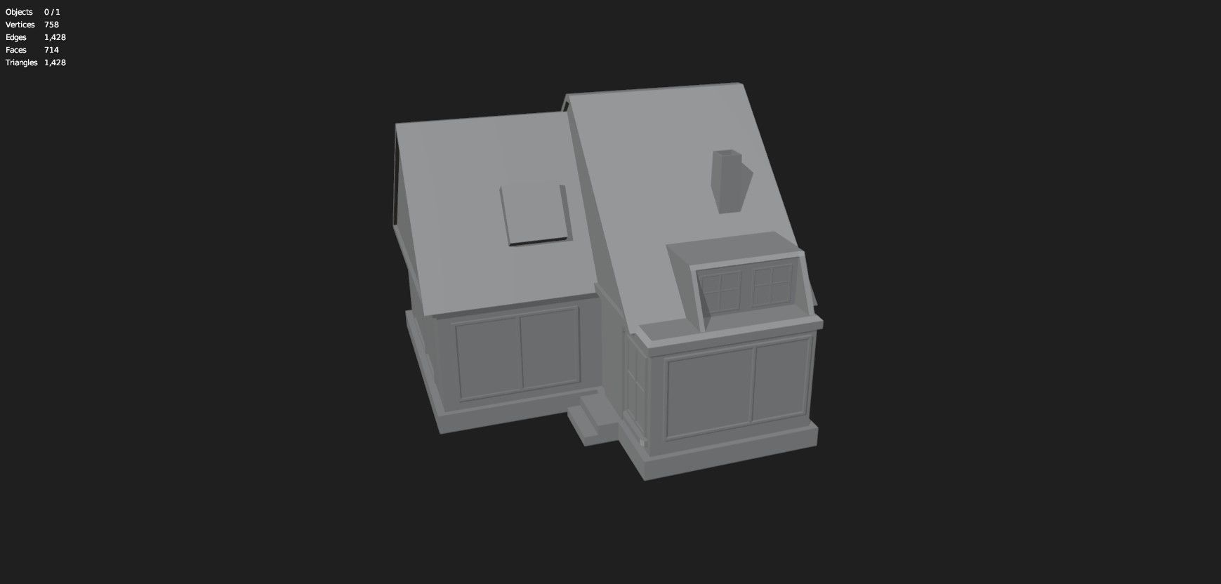 Low Poly Stylized Building -3 - Mobile Game Ready Asset Low-poly 3D model_9