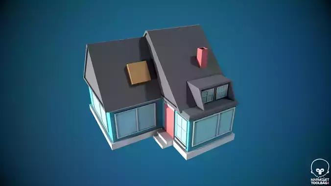 Low Poly Stylized Building -3 - Mobile Game Ready Asset