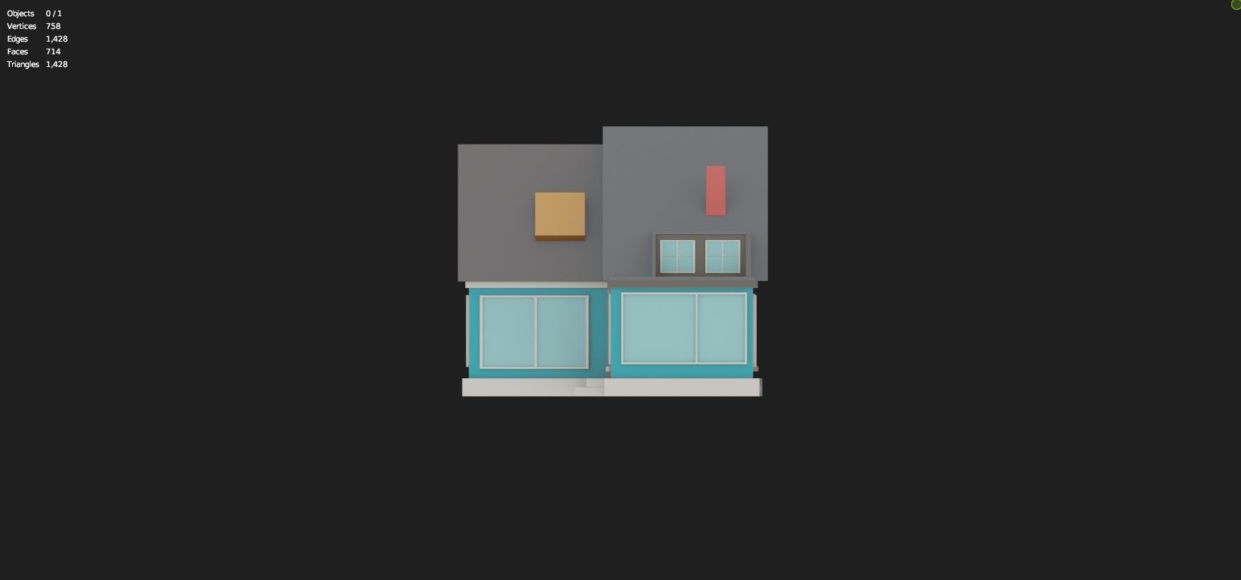 Low Poly Stylized Building -3 - Mobile Game Ready Asset Low-poly 3D model_3