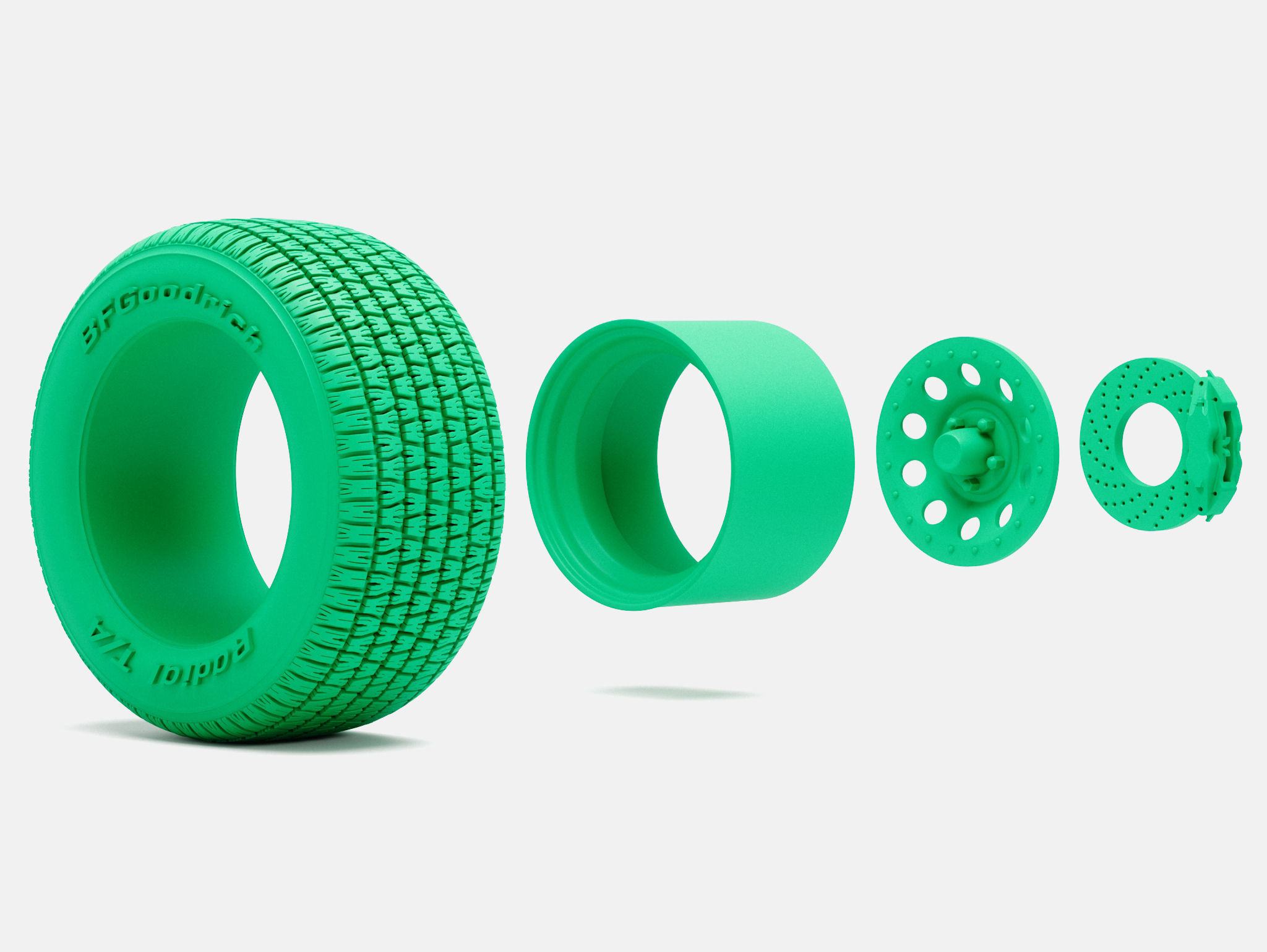 15x10 Gold Nugget Wheel BFGoodrich Radial TA Tire 3D print model_3