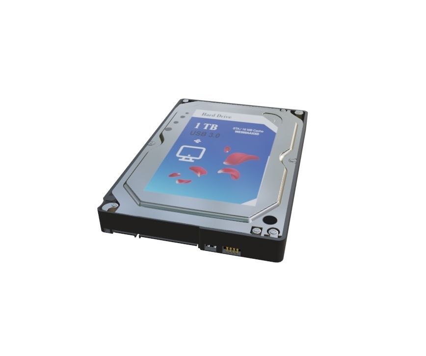 Computer accessories Portable Hard Drive Low-poly 3D model_1