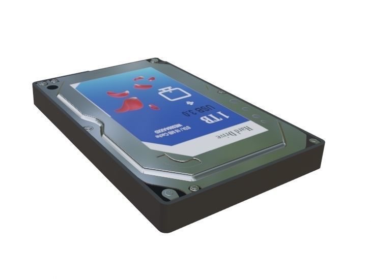 Computer accessories Portable Hard Drive Low-poly 3D model_4