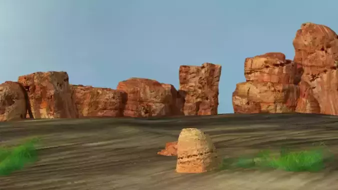 Sand Grass Dune desert landscape sahara wilderness area 3D model